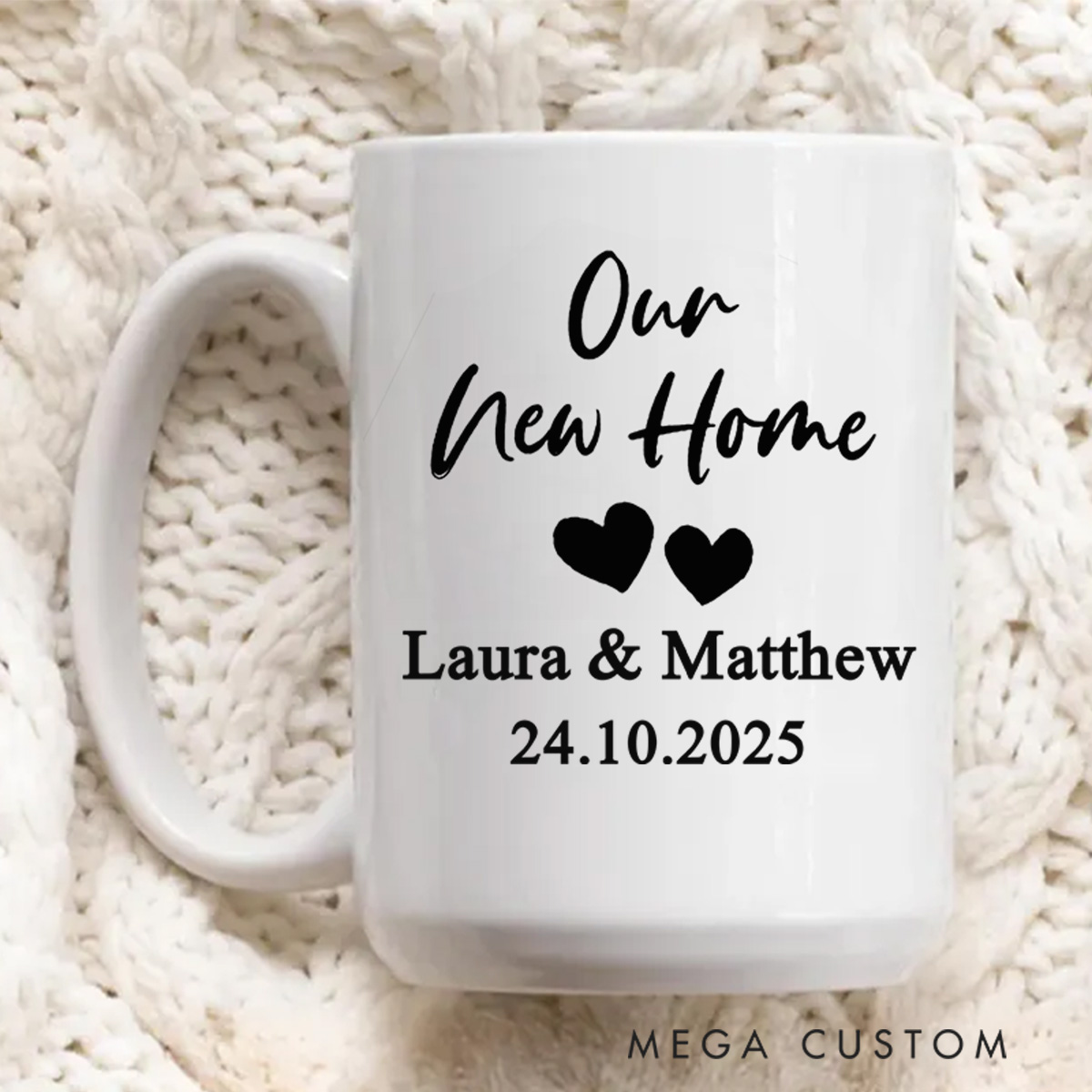 Personalized Mugs Custom Wedding Mugs Gift New Bride and Groom Husband and Wife Coffee Cup Housewarming Gift New Home Gift Newly Wed Gift for Couple