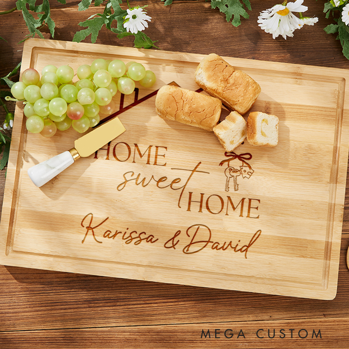 Personalized Housewarming Cutting Board Home Sweet Home House Shaped Board Gift for Couples Names Chopping Board Moving House New Home Gift