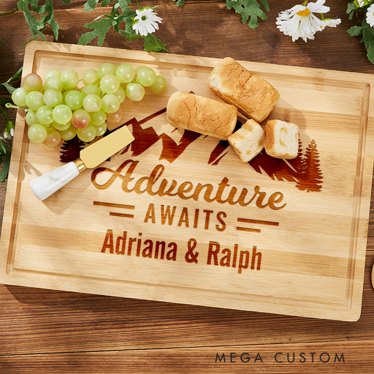 Personalized Cutting Board Adventure Awaits Engraved Wooden Chopping Board Cheese Board Serving Board Cutting Housewarming Gift New Home Gift