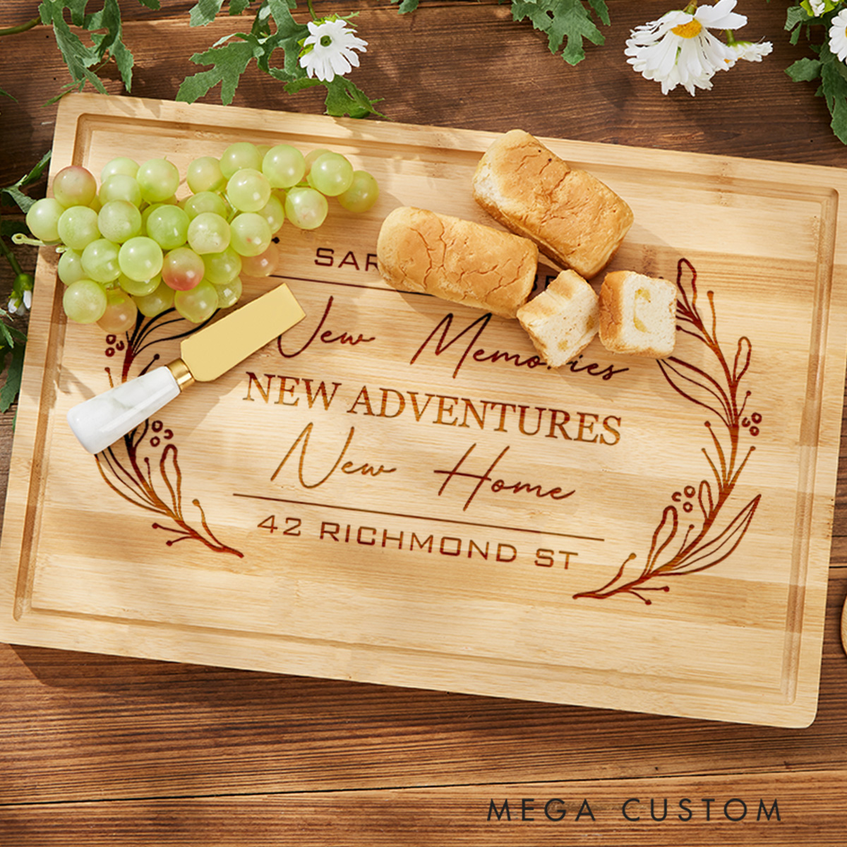Personalized Cutting Board Custom Engraved Charcuterie Board Bamboo Cheese Board Housewarming Gift New Home Gift New Home Owner Gift