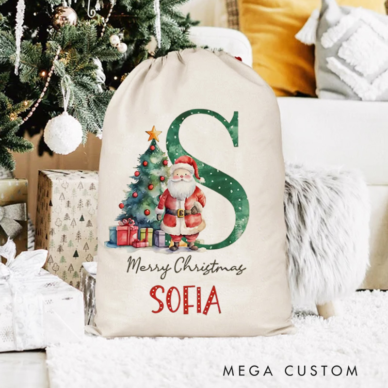 Personalised Canvas Santa Sack Christmas Gift Bag Large Santa Gift Bag for Holiday Presents Xmas Gift Bags
