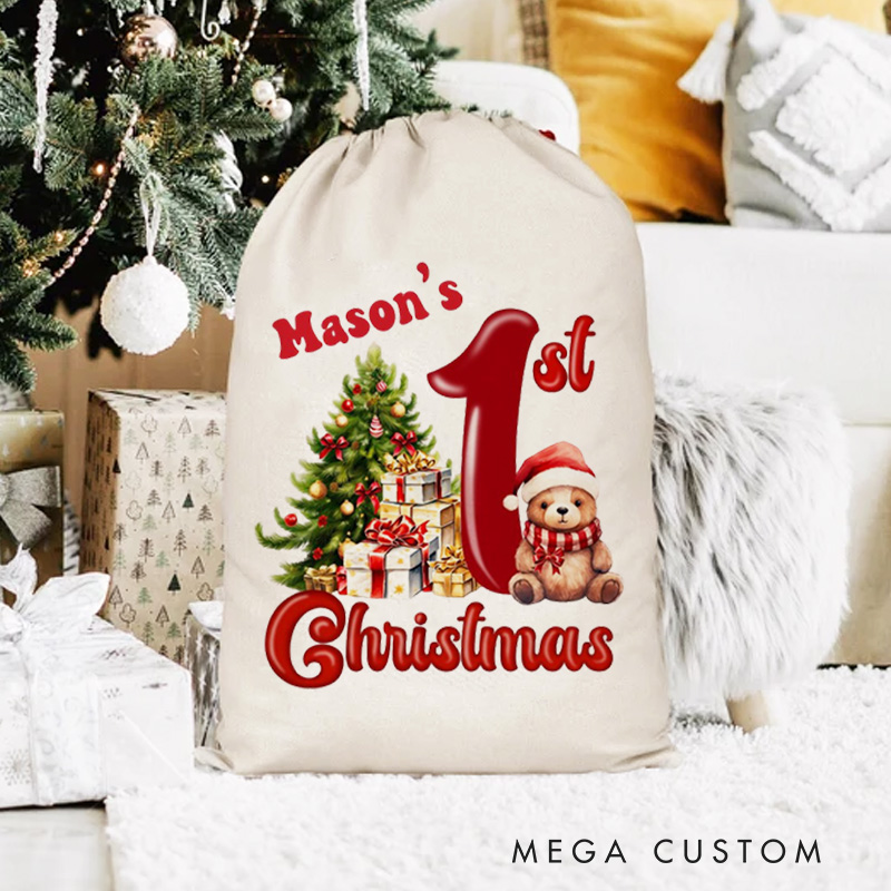 Personalised Canvas Santa Sack Christmas Gift Bag Large Santa Gift Bag for Holiday Presents Xmas Gifts Bags