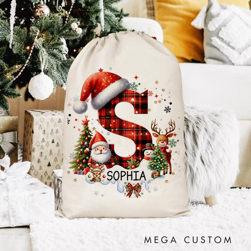 Personalized Alphabet Christmas Sack with Name Christmas Decor Gift