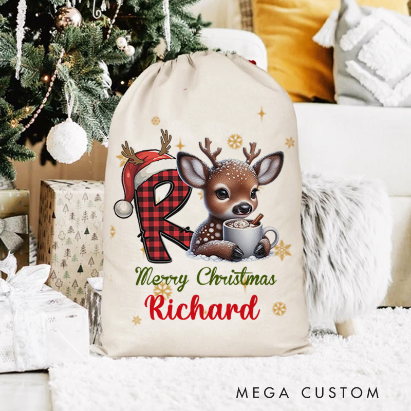 Personalised Santa Sack Xmas Toy Sack with Name Special Delivery Christmas Eve Sack Christmas Present Sack 