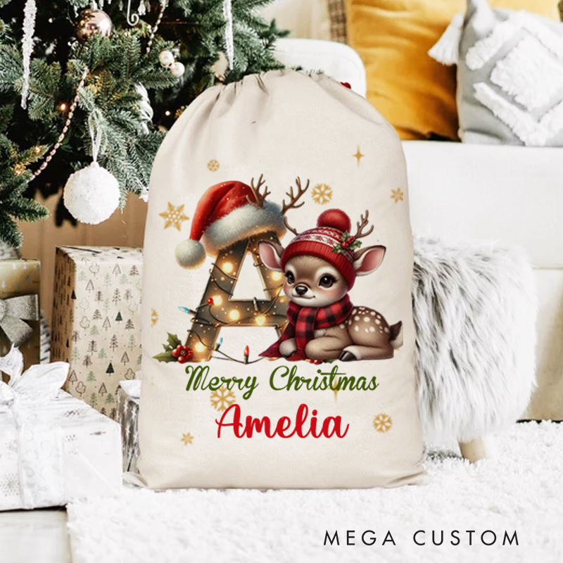 Personalised Santa Sack Xmas Toy Sack with Name Special Delivery Christmas Eve Sack Christmas Present Sack Gift