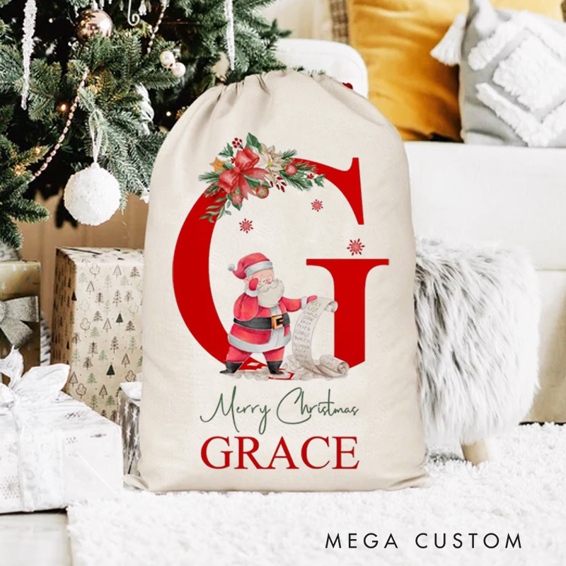 Personalised Motocross Christmas Sack - Dirt Bike Festive Santa Gift Bag for Kids