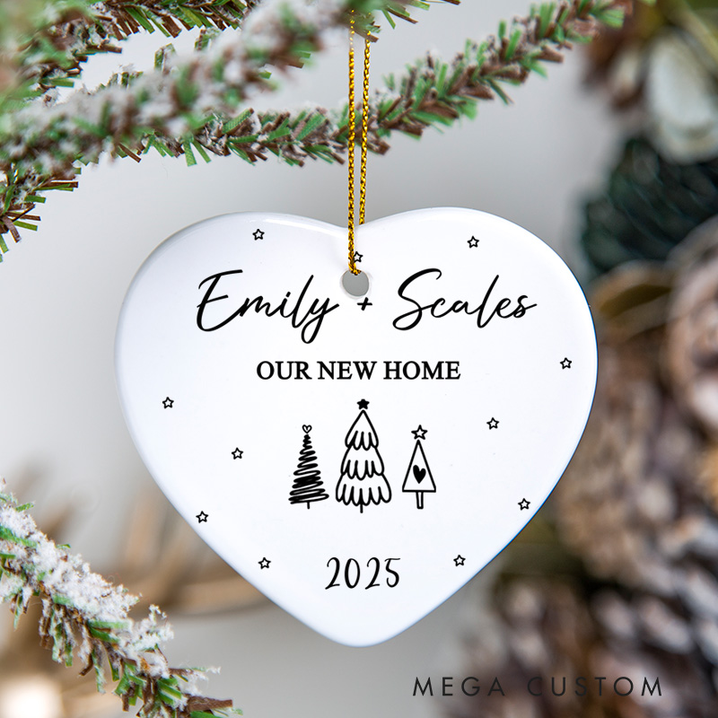 Personalized Christmas Ornament 2025 Custom Name Our New Home Design Perfect Holiday Decor Thoughtful Gift for Family Friends