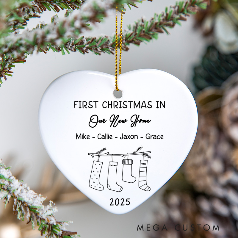 Personalized Minimalist First Christmas in Our New Home Ornament Housewarming Gift New Home Ornament Realtor Client Closing Gift 