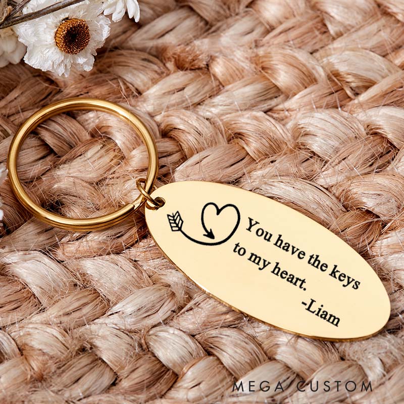 Personalized You Have the Keys to My Heart Keychain Engraved Housewarming Keyring First Home Key Chain New House Gift for Homeowner Moving House