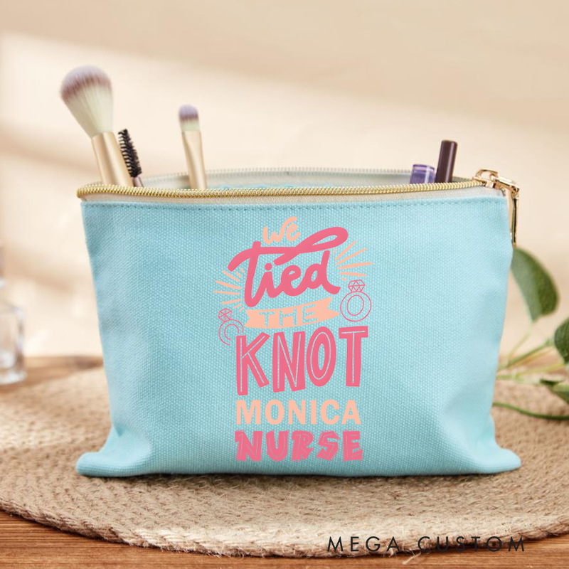Personalized Makeup Bag for Nurse We Tied the Knot Design Fashion Cosmetic Bag Gift