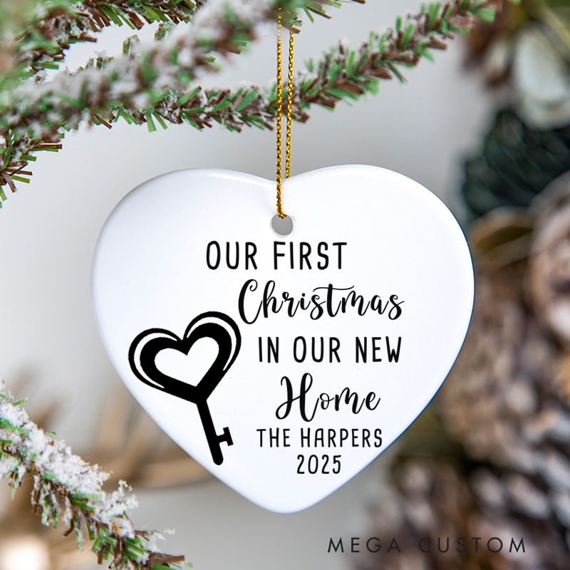 Personalized First Christmas Housewarming Custom Name Year Ornament Home Decor Gift