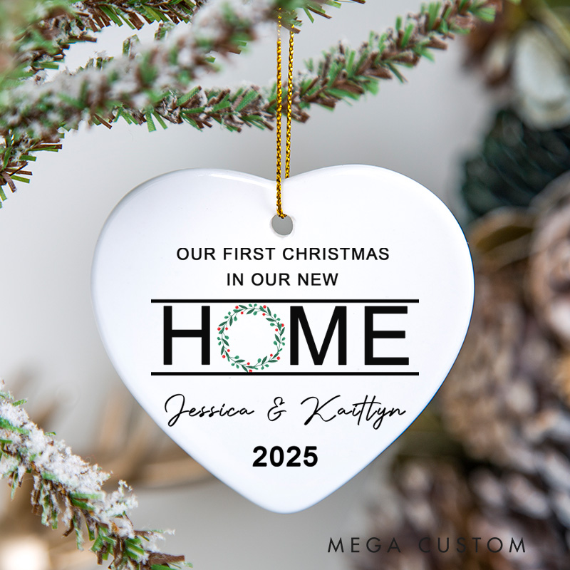 Personalized First Christmas Housewarming Custom Name Year Ornament Home Gift