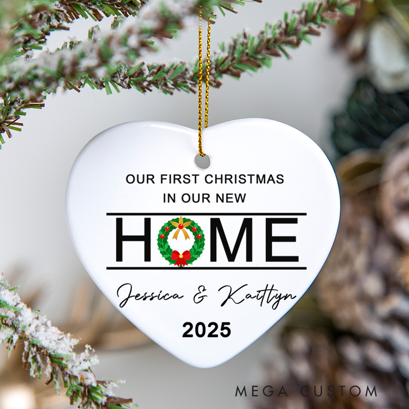Personalized Custom Name Year First Christmas in Our New Home Ornament Holiday Gift