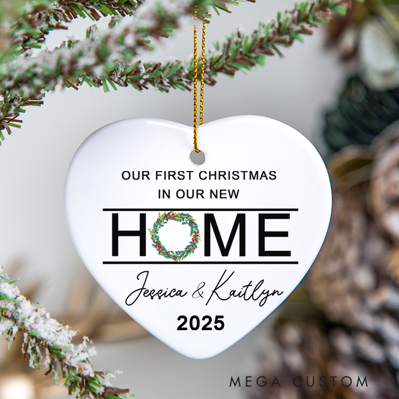 Personalized First Christmas Ornament Housewarming with Custom Name Year Special Gift