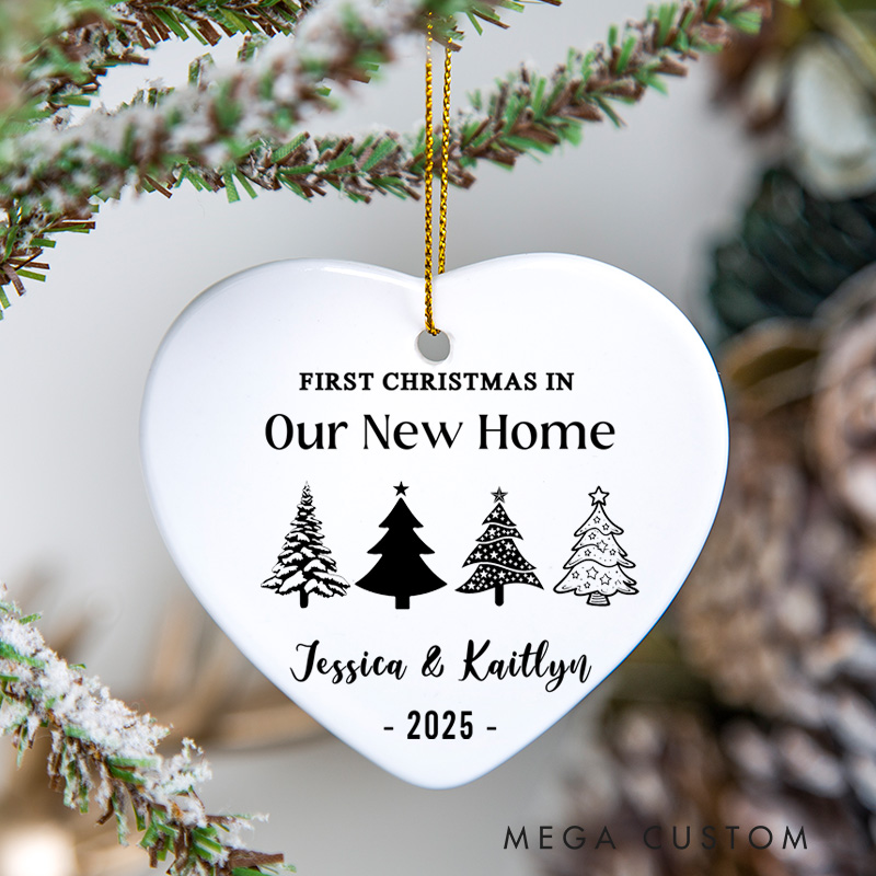 Personalized First Christmas in Our New Home Ornament with Custom Name Year Housewarming Gift