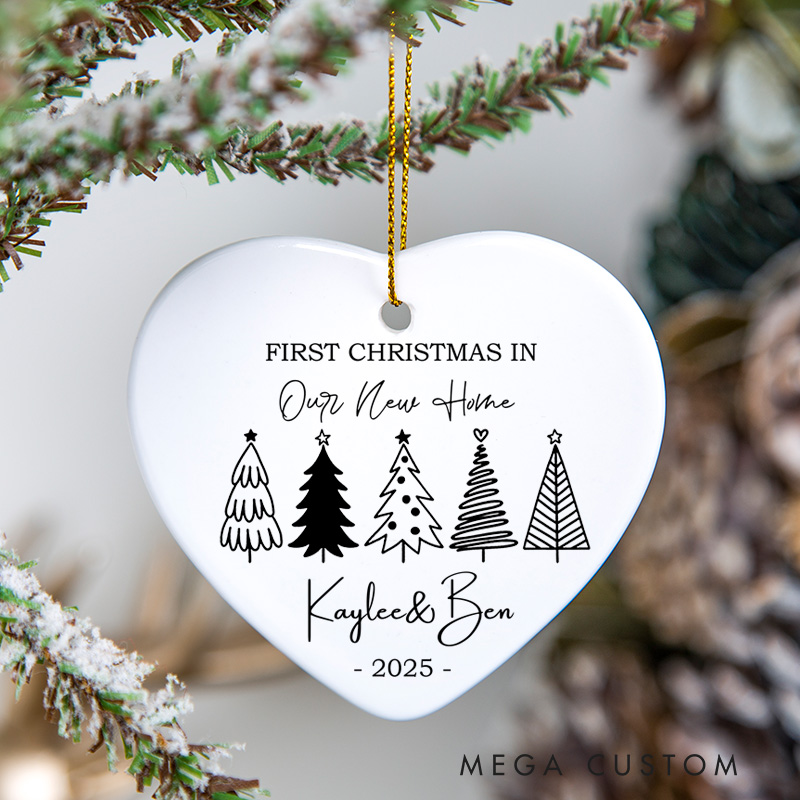 Personalized Custom Name Year First Christmas in Our New Home Ornament Housewarming