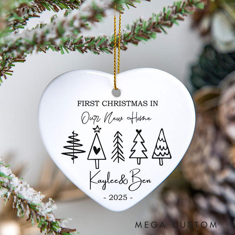 Personalized First Christmas Housewarming Custom Name Year Ornament Home Gift
