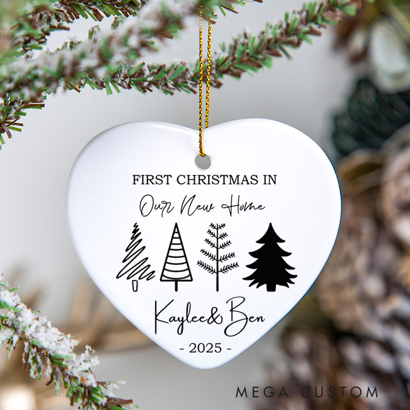 Personalized First Christmas Ornament Housewarming with Custom Name Year Special Gift