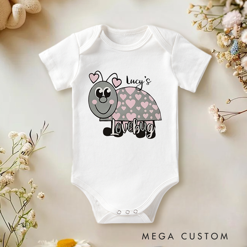 Personalized Lovebug Adorable and Heartwarming Sweet Heart for Kids Baby Onesie