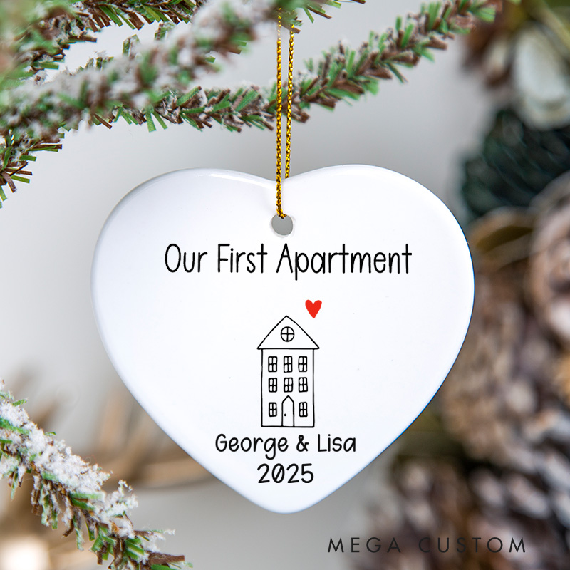 Personalized Custom Name Year Housewarming Ornament for Our First Apartment Gift