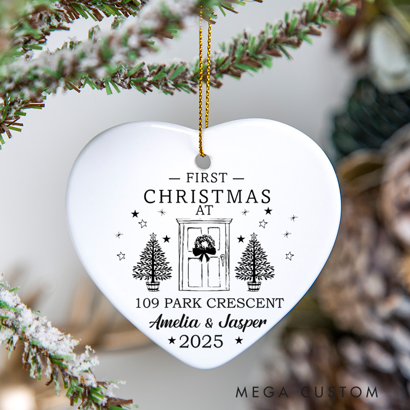 	Personalized Housewarming First Christmas at Our New Home Ornament with Custom Name Address Year Gift