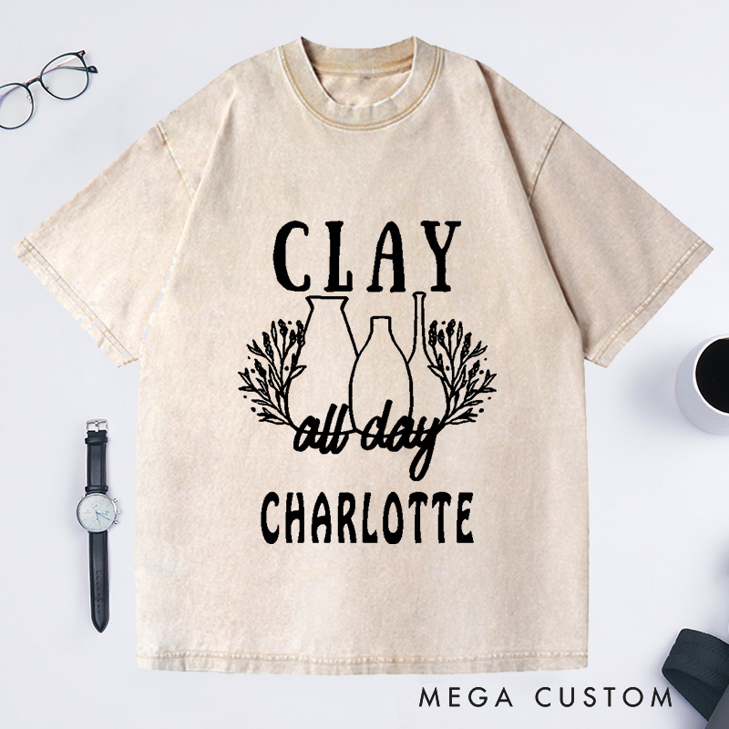 Personalized Clay Pottery Washed T-Shirts Pottery Gifts Funny Pottery Pottery Maker Gift Pottery 