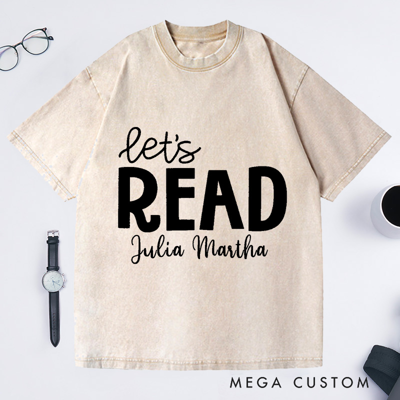 Personalized Reading Washed T-Shirts Librarian Shirt Book Lover Shirt