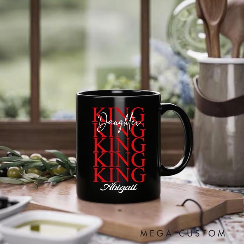 Personalized Daughter of the King Ceramic Mug with Name Christian Coffee Mug Christian Gift Religious Gift for Wome