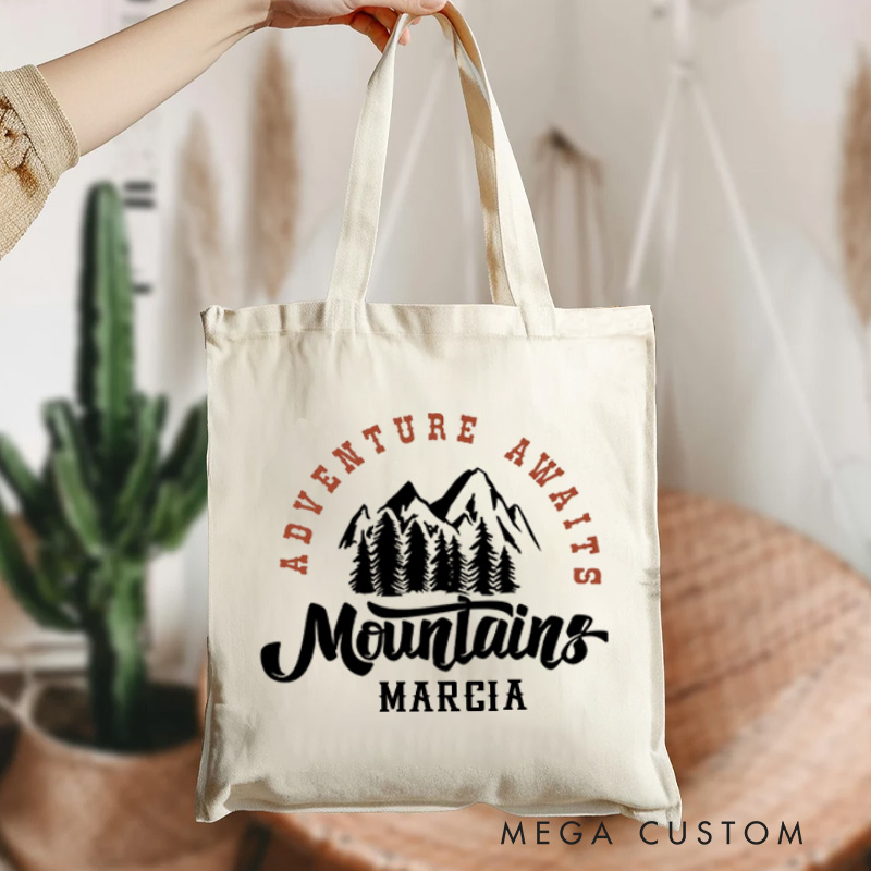 Personalized Adventure Awaits Extreme Expedition Tote Bag Outdoor Lover Bag Gift for Hiking Traveling 
