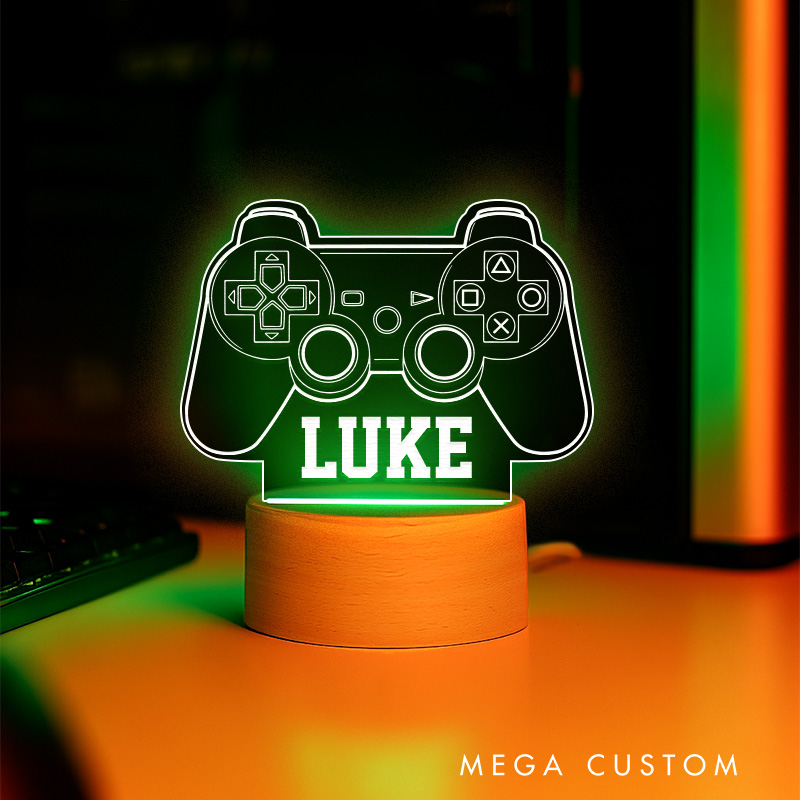 Personalized Retro Controller Gamertag Light Sign Gamer Tag Night Light Streamer Light Sign for Him Geek Gamer Lover Gaming Name Sign Decor