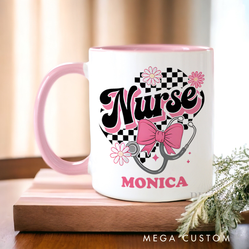 Personalized Nurse Mug Nurse Chic and Caring Design Coffee Mug Gift