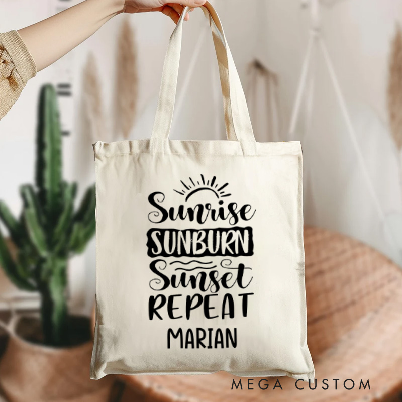 Personalized Summer Vibe Tote Bag Gift for Nature Lovers Bag Camping Hiking Traveling 