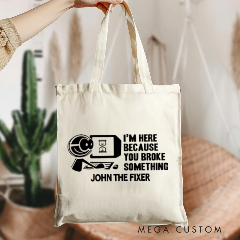 Personalized Tech Support Tote Bag Technology Programmer Compute Enthusiasts Bag Gift for Geek Nerd