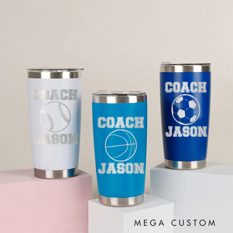 Personalized Tumbler with Custom Name and Sport Icon
