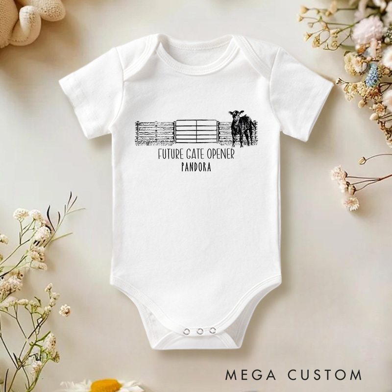 Personalized Future Gate Opener Baby Onesie Pregnancy Announcement Gift