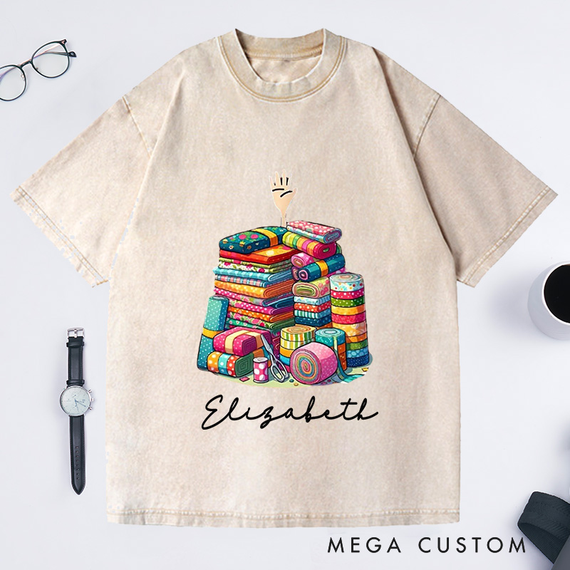 Personalized I'm Ok Washed T-Shirts Sewing Lover Shirt Funny Sewing Shirt Quilting Gift for Quilter Quilting Lovers 