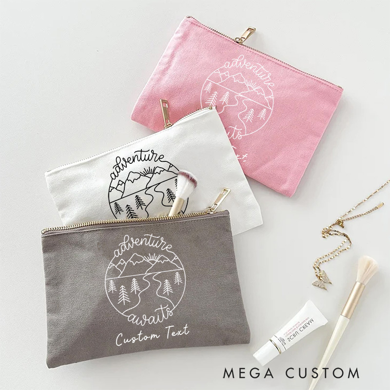 Personalized Outdoor Adventure Lover Cosmetic Bag Hiking Lovers Makeup Bag Gift Camping Lovers