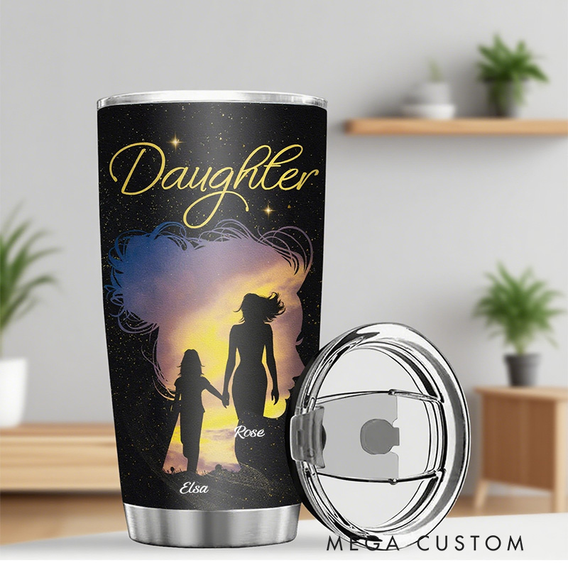 Personalized to My Daughter Once Upon a Time When I Asked God for an Angel 20oz Stainless Steel Tumbler with Name Birthday Gift Daughter Gift from Mom