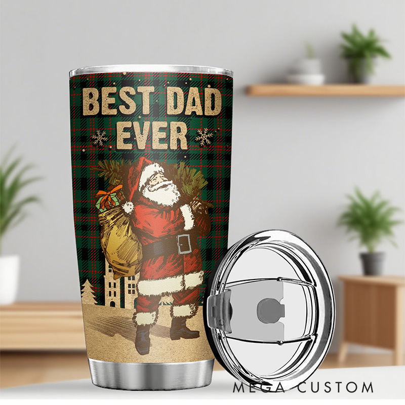 Personalized Best Dad Ever My Only Wish to God Will Be to Keep You Happy Hearty and Healthy 20oz Stainless Steel Tumbler with Name Dad Christmas Gift