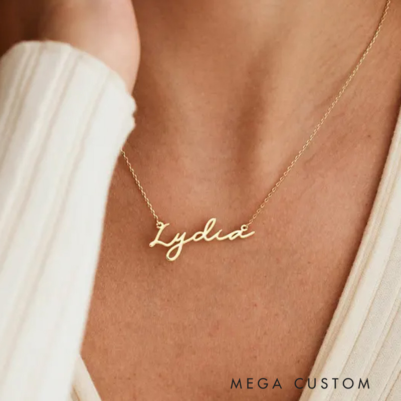 Personalized Dainty Minimalist Name Necklace 18K Gold Plated Name Necklace