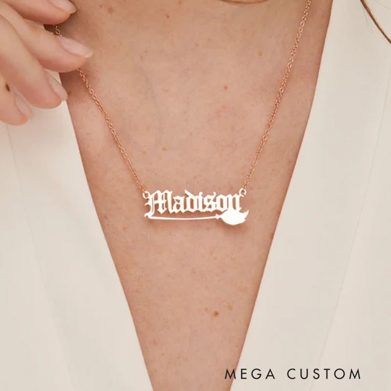 Personalized Halloween Jewelry with Name Halloween Gift for Women