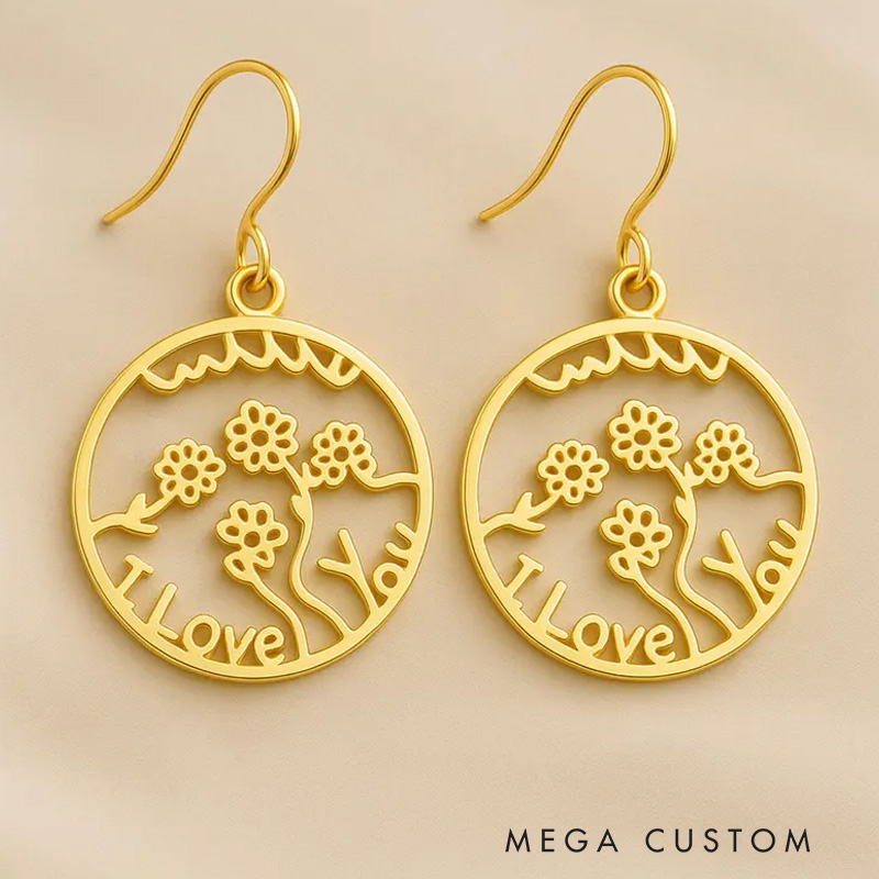 Personalized Drawing Earrings Line Art Jewelry Made from Your Handwritten Artwork Mother's Day Gift for Her