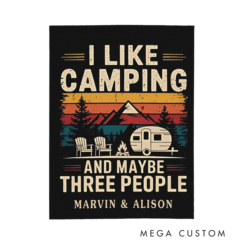 Personalized Funny Camping Throw Blanket Outdoor Adventure Blanket Gift for Travel Hiking Lovers