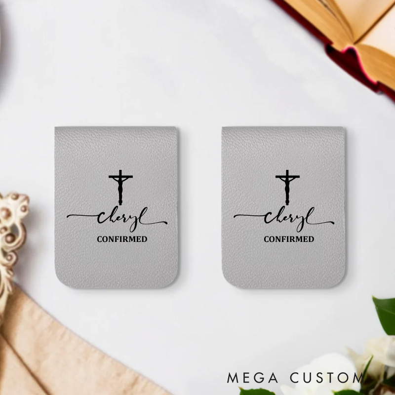 Personalized Cross Magnetic Bookmark Clip with Name Reading Stationery Supplies Birthday Gift for Christian Bookworm Confirmed Gift