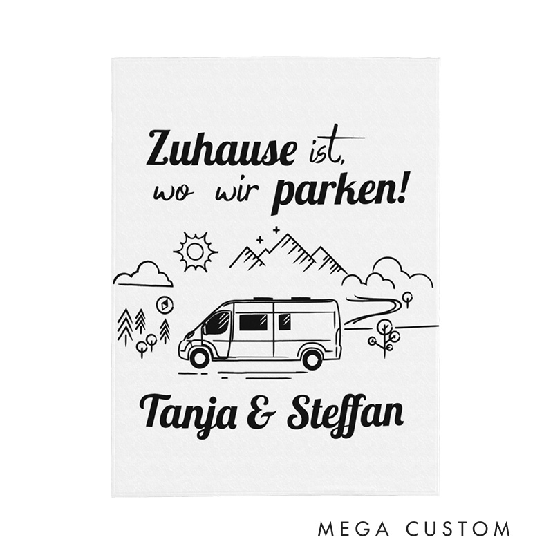 Personalized Camper Adventure Throw Blanket Outdoor Blanket Gift for Travel Hiking Lovers