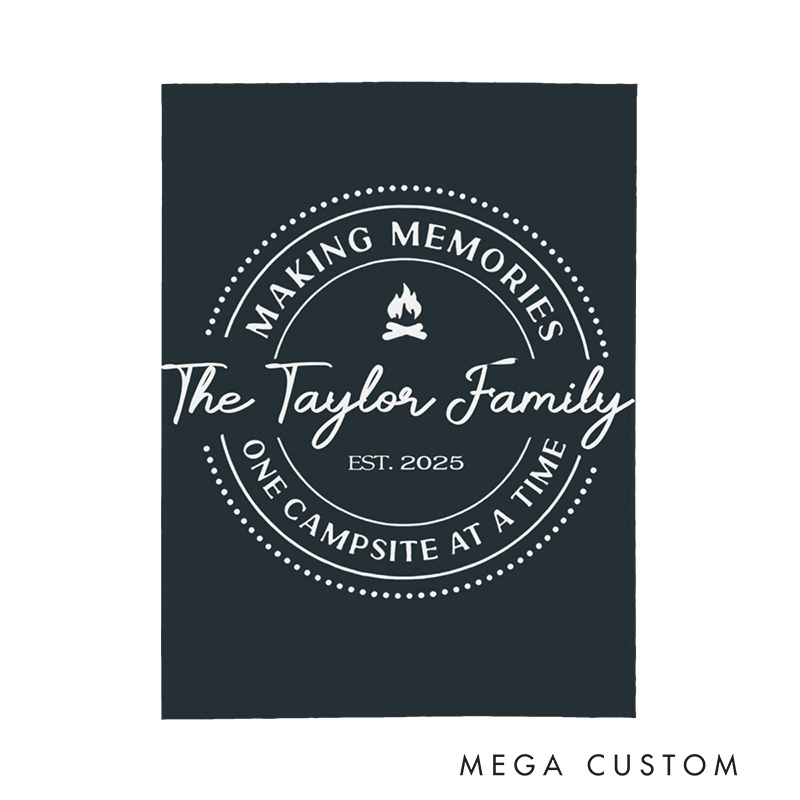 Personalized Adventures Camping Family Throw Blanket Nature Lovers Blanket Gift for Hiking Lovers