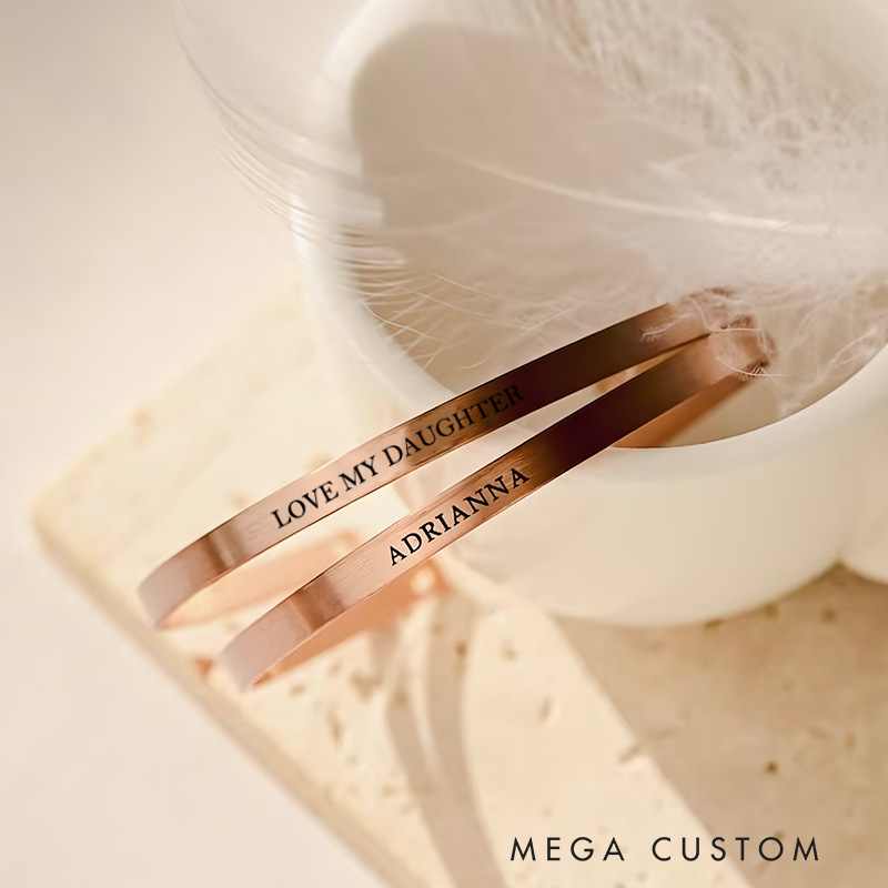 Personalized Slim Bracelets for Women Bangle Bracelet Gift for Mom