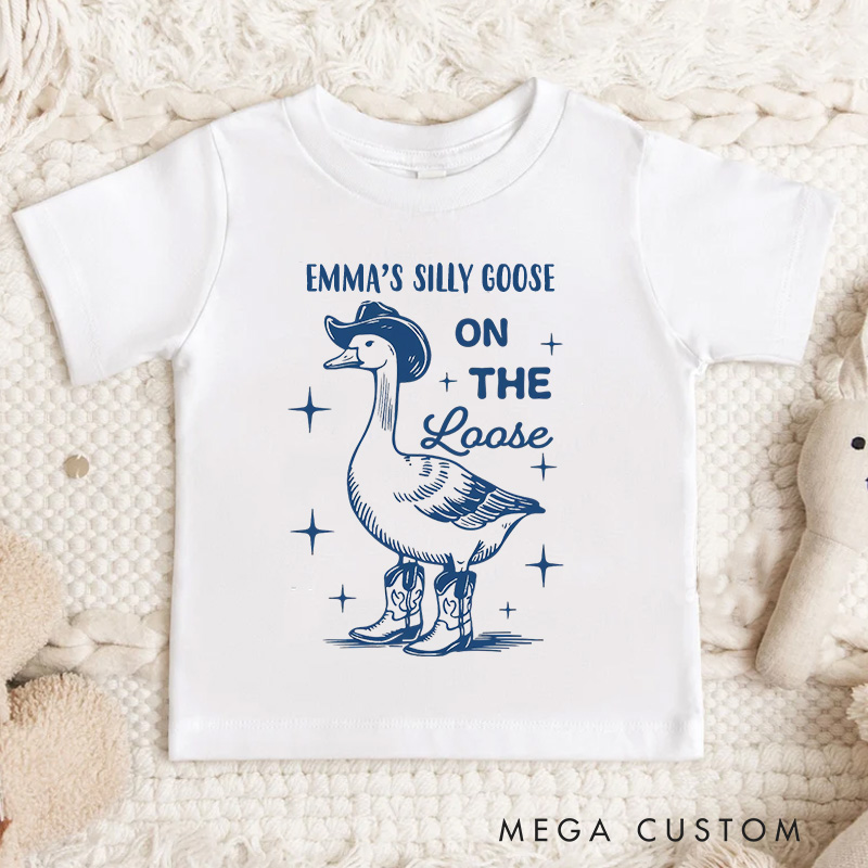 Personalized Silly Goose On The Loose Toddler Shirt Funny Silly Goose Kids Shirt 