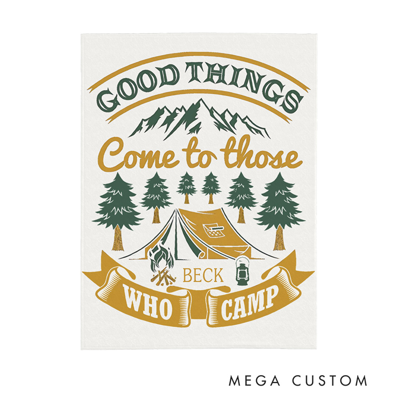 Personalized Outdoors Camping Throw Blanket Nature Lover Blanket Gift for Adventures Lovers