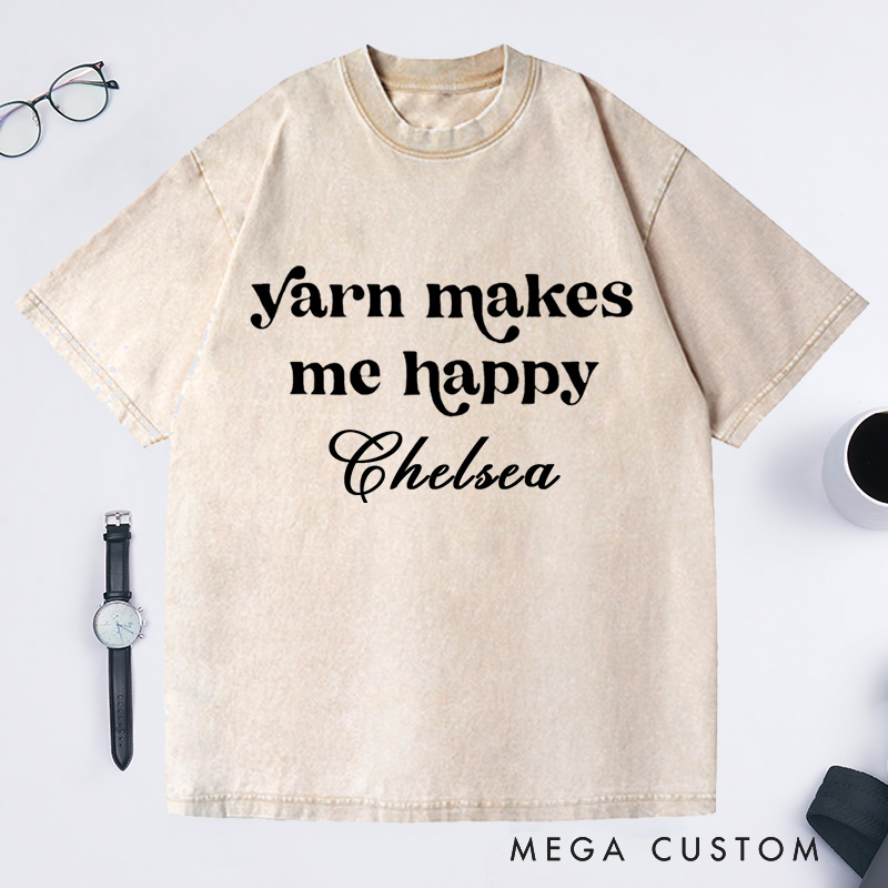 Personalized Knitting Washed T-Shirts Love Knitting Knit Gift Knitting Gift Knitter Gift Love to Knit Love Knitting Knit Lover Knitting Lover 